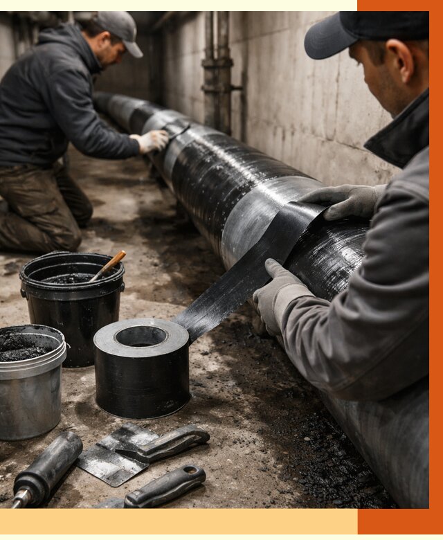 Гидроизоляция труб в Назрани от 2568 руб. — профессиональная герметизация | ТепломастерНзр