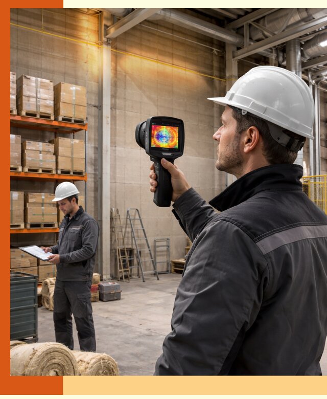 Тепловизионное обследование склада и выявление утечек в Назрани