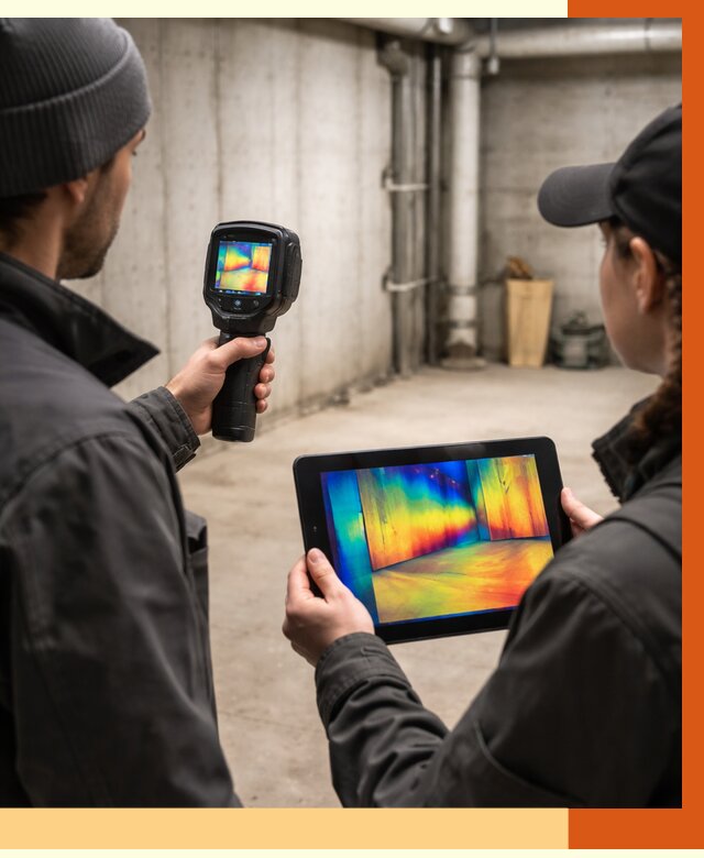 Тепловизионное обследование подвала в Назрани от 4622 руб. — проверка гидроизоляции | ТепломастерНзр