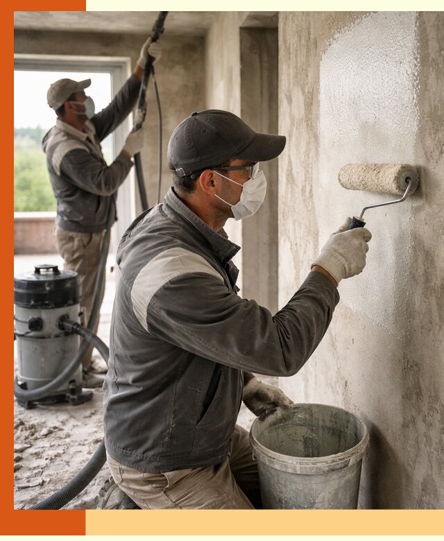 Подготовка поверхности под напыление утеплителя в Назрани